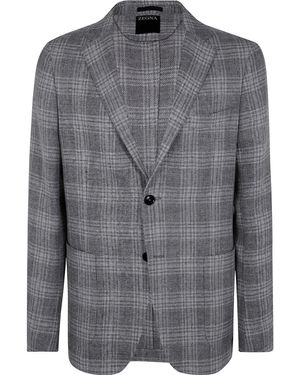 ZEGNA チェック ジャケット - グレー