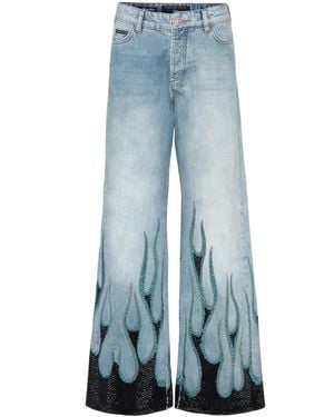 Philipp Plein Vaqueros Skater - Azul