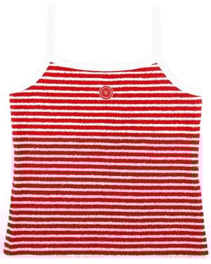 Sporty & Rich Striped Sleeveless Top - Red