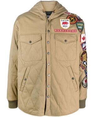 DSquared² Patch-Detail Hooded Jacket - Natural