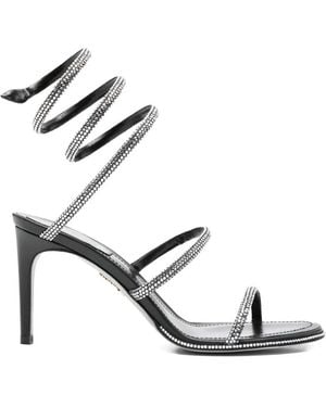 Rene Caovilla Sandals Strappy Crystal - White