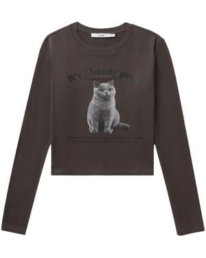 B+ AB グラフィック スウェットシャツ - ブラック