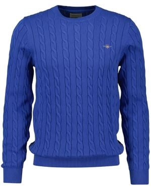 GANT Pull En Maille Torsadée - Blue