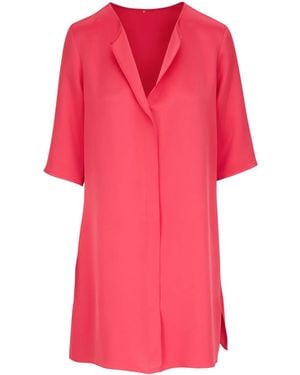 Peter Cohen V-Neck Silk Dress - Pink