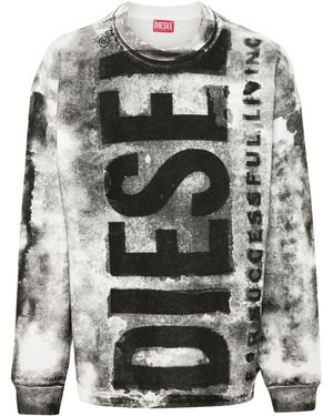 DIESEL S-Bunt-Bisc Cotton Sweatshirt - Grey