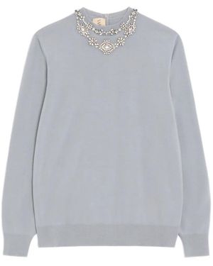 Valentino Garavani Pull En Laine À Broderies - Grey