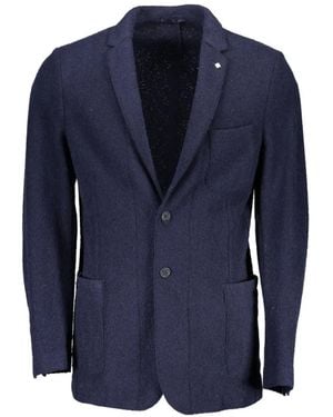 GANT Single-Breasted Wool Blazer - Blue