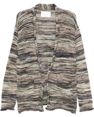 Roberto Collina Striped Cardigan - Grey