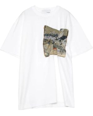 Yoshio Kubo タペストリーポケット Tシャツ - ホワイト