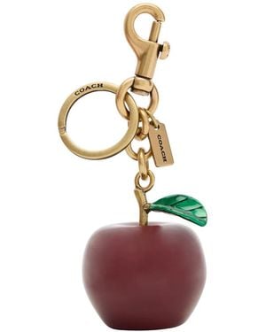 COACH Small apple-motif bag charm - Rojo
