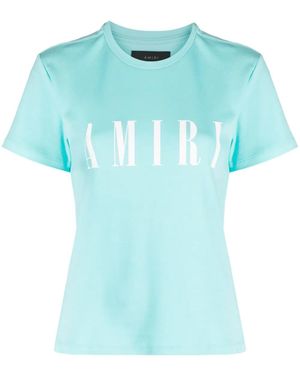 Amiri Logo-Print Cotton T-Shirt - Blue
