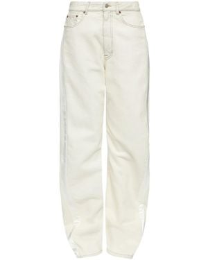 MM6 by Maison Margiela High-Waisted Jeans With Subtle Sheen - White