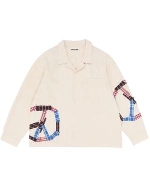 STORY mfg. Greetings Patchwork Long-Sleeve Shirt - White
