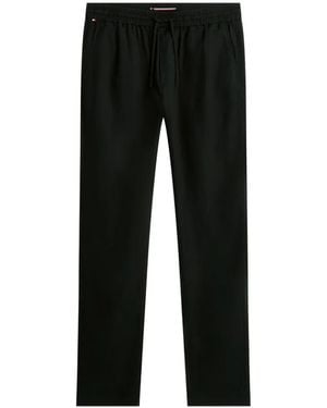 Tommy Hilfiger Drawstring Elasticated-Waist Trousers - Black