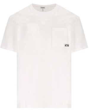 Loewe Anagram-Embroidered Pocket T-Shirt - White