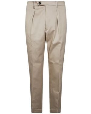 Berwich Pleated Turned-Up Pants - Natural