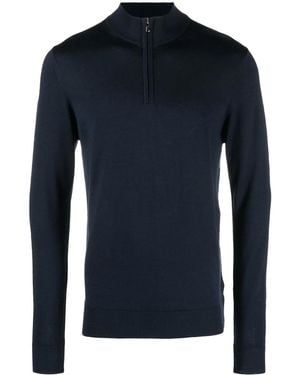 Sunspel High-Neck Long-Sleeve Jumper - Blue