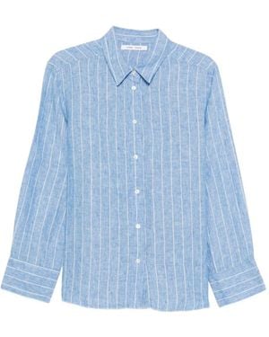 Samsøe & Samsøe Striped Linen Shirt - Blue