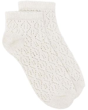 ANT45 Perforated-Pattern Socks - White