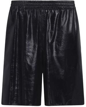 Marni Elasticated-Waist Leather Shorts - Black