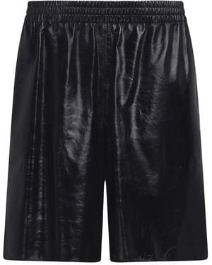 Marni Elasticated-Waist Leather Shorts - Black