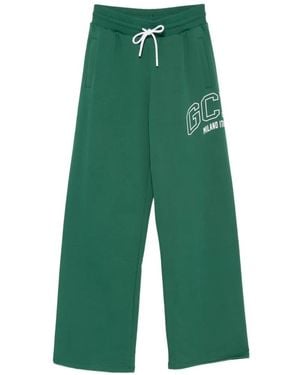 Gcds Logo-Print Drawstring Track Trousers - Green
