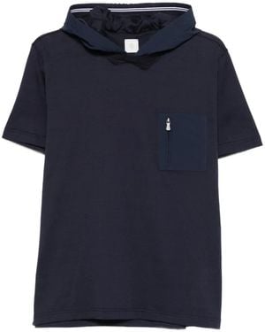Eleventy Hooded Pocket T-Shirt - Blue