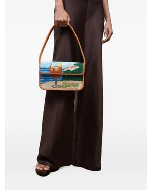 STAUD Tommy Beaded Shoulder Bag - Black
