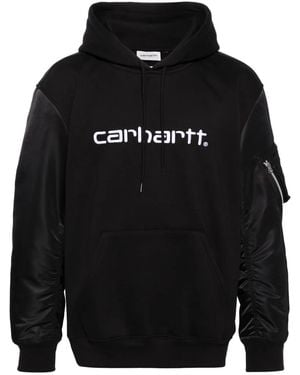 Junya Watanabe X Carhartt Wip Logo Embroidered Hoodie - Black