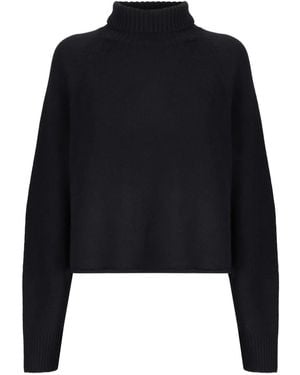 Laneus Maglione A Collo Alto Con Maniche Raglan - Nero