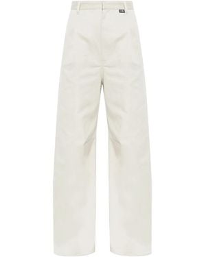 MM6 by Maison Margiela Pleated Wide-Leg Trousers - White