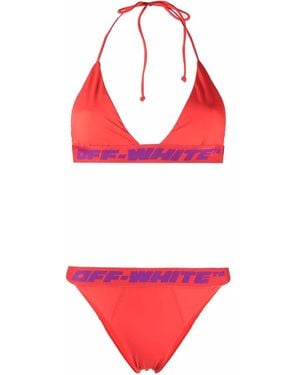 Off-White c/o Virgil Abloh Logo-Band Bikini Set - Red