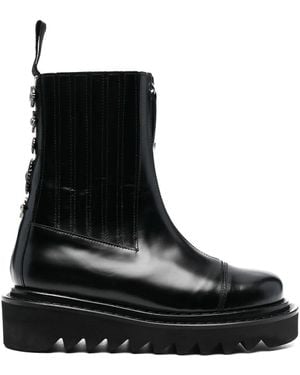 Toga Ridged Sole Ankle Boots - Black
