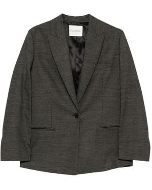 Closed Check-Pattern Single-Breasted Blazer - Black