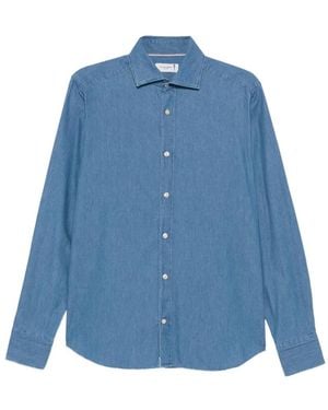 Tintoria Mattei 954 Langärmeliges Jeanshemd - Blau