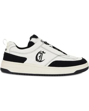 Roberto Cavalli Logo-Detail Leather Trainers - White