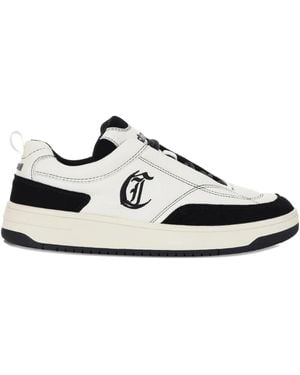Just Cavalli Logo-Detail Leather Sneakers - White