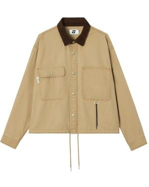 Izzue Corduroy-Collar Overshirt - Natural