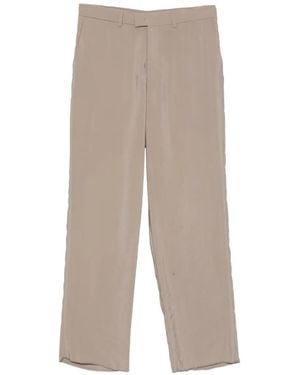 Emporio Armani Belt-Loop Straight-Leg Trousers - White