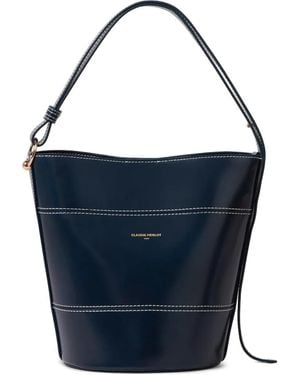 Claudie Pierlot Adjustable Leather Bucket Bag - Blue
