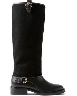 Claudie Pierlot Buckle-Detail Knee-High Boots - Black