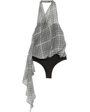Coperni Drapierter Body Mit Karo-Print - Grau