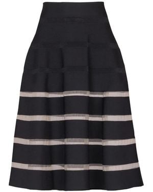 Balmain Striped Skirt - Black
