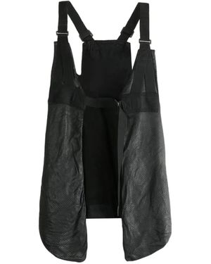Boris Bidjan Saberi Perforated-Leather Strap Vest - Black