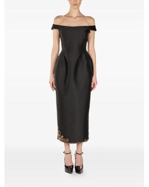 ARAFTU Off-Shoulder Embellished Midi Dress - Black