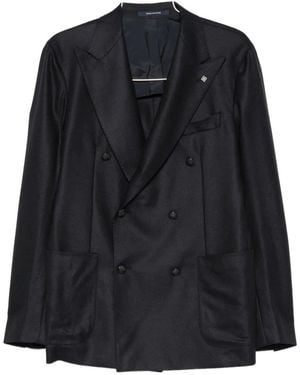 Tagliatore Double-Breasted Buttoned Blazer - Black