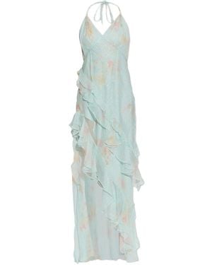 LoveShackFancy Vailo Ruffled Asymmetric Dress - Blue