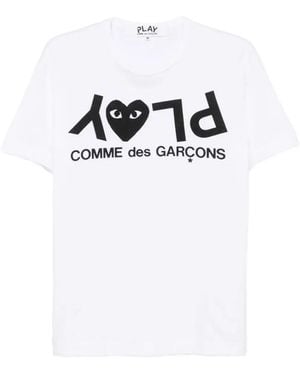 Comme des Garçons Play Logo-Print Cotton T-Shirt - White