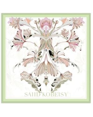 Saiid Kobeisy Large Floral Scarf - White