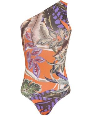 Brigitte Bardot Camila Badeanzug mit Blatt-Print - Weiß